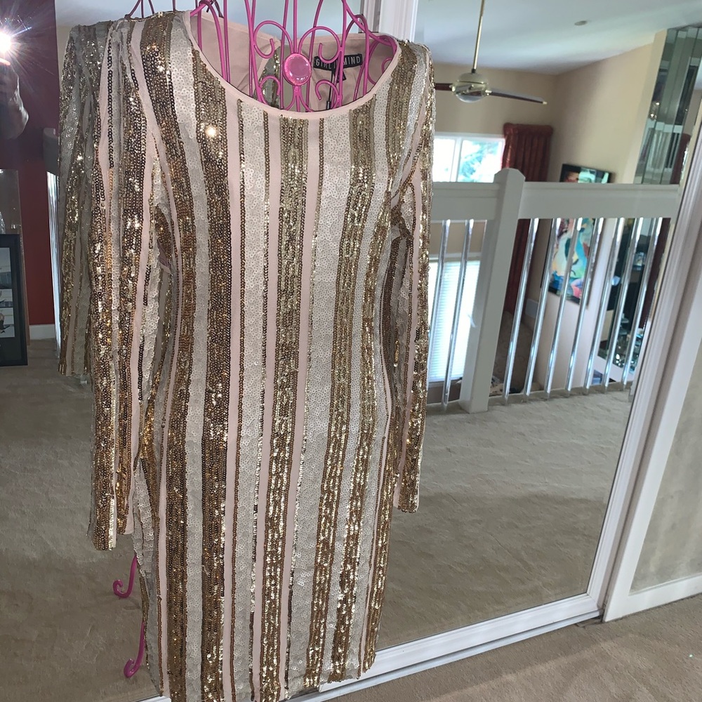 ASOS - NWT Open Back Sequin Mini Dress - Picture 2 of 7